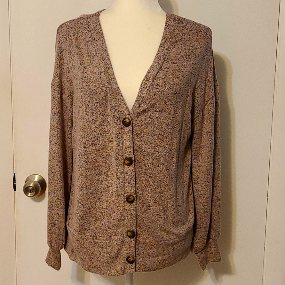 Green Envelope Heather Pink Cardigan